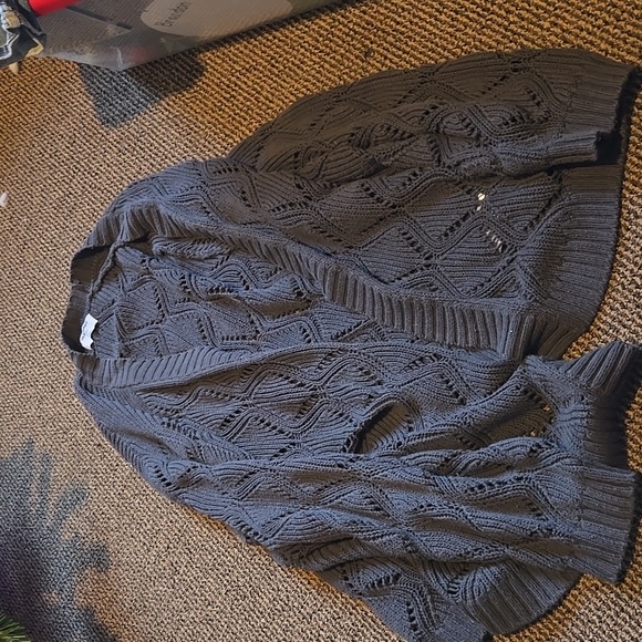 Old Navy Sweaters - Old navy tall navy blue crochet cardigan sweater plus